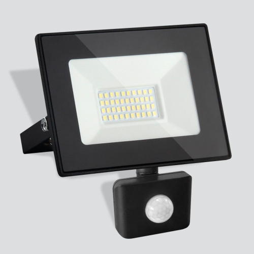 Прожектор светодиодный с датчиком движения 50W 6500K IP44 черный 030 FL