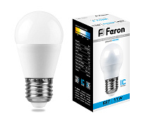 Лампа светодиодная 11W E27 230V 6400K LB-750 шар (Feron)