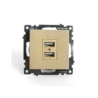 Катрин Розетка USB 2-ая 2.1A золото GLS10-7115-08