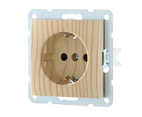 LK60 Розетка 1-ая с/з со шторками сосна 863225-1