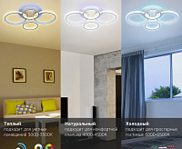 Люстра светодиодная Swanhild 60W+6,5W 4000K-6000K 6083-104