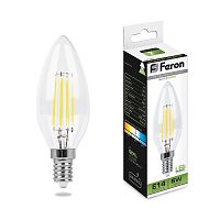 Лампа светодиодная FILAMENT  5W E14 4000K LB-58 свеча (Feron)