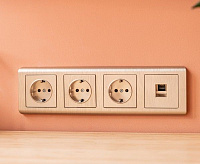 Веркель Рамка для двойной розетки (Stream шампань) WL12-Frame-01-DBL сн/пр