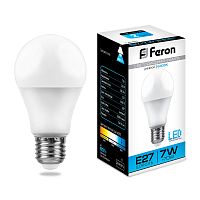 Лампа светодиодная&nbsp;&nbsp;7W Е27 6400К LB-91 шар (Feron)