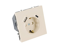 Эмили Розетка 1-местная +USB + Type C, кашемир, RST16-5119-08