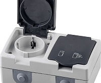 Велена Розетка 2-ая с/з с крышкой PST16-12-54