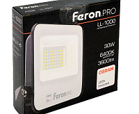 Прожектор светодиодный&nbsp;&nbsp;30W 6400K IP65 черный LL-1000 Feron PRO