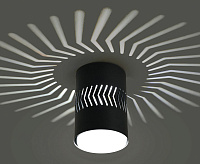 Светильник потолочный GX53 12W 230V, подсветка 1W, черный HL352