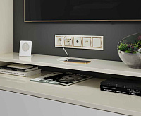 Веркель Рамка на 5 постов (Snabb слоновая кость/золото) W0051932