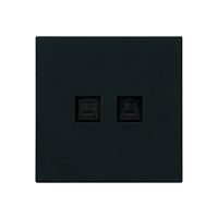 Мия Розетка компьютерная RJ-45 2-х местная, черный бархат, RST00-3111-05