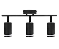 Светильник настенно-потолочный под лампу PCL 0103 3*GU10 BL черный IP20