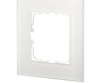LK80 Рамка на 1 пост натуральное стекло белый 844113-1