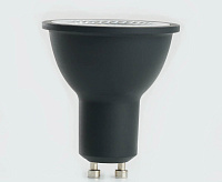 Лампа светодиодная&nbsp;&nbsp;7W GU10 4000K в черном корпусе с линзой 38 градусов LB-1607