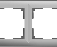 Веркель Рамка на 2 поста (Fiore серебряный) WL14-Frame-02