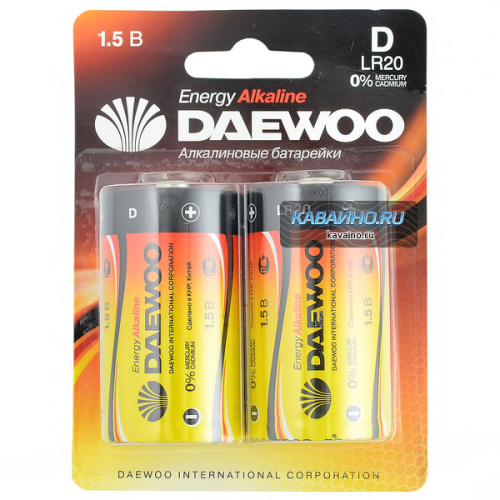 Батарейка LR20 DAEWOO ENERGY Alkaline BL-2/12