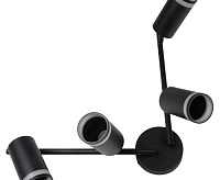 Светильник настенно-потолочный под лампу PCL 0204 4*GU10 BL черный IP20