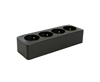 София Розетка 4-ая с/з черный матовый IP20 MST16-14-05