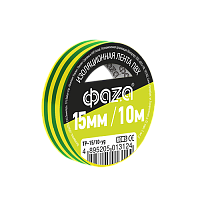 Изолента  ФАZА 15/10 желто-зеленая TP-15/10 new сн/пр