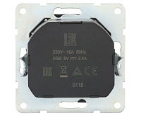 LK60 Розетка 1-ая с/з 2 USB разъема черный бархат 868008-1