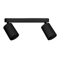 Светильник настенно-потолочный под лампу 2*GU10 BL черный IP20