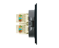 Мия Розетка компьютерная RJ-45 2-х местная, черный бархат, RST00-3111-05
