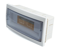 Бокс встраиваемый 12 модулей IP20, прозрачная черная дверца, Stekker