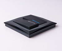 Веркель Выключатель 2-кл проходной (черный матовый) WL08-SW-2G-2W/W1122008