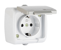 Розетка EKF EFR16-029-30-54 1-местная 16А с заземлением с защитной шторкой 
