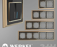 Веркель Рамка на 2 поста (золото/черный) WL17-frame-02