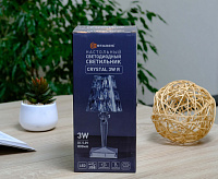Настольная лампа CRYSTAL 3W R-ON/OFF-115x255-CLEAR/WHITE-DC5V/1A-IP20