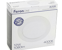 Светильник встраиваемый PPL-R 12W 4000K белый (круг) AL528 /Feron.ONE