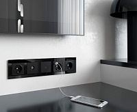 Веркель Розетка TV оконечная (черный матовый) WL08-TV/W1183008