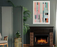 Портал Bricks Wood 25 камень коричневый, шпон темный дуб