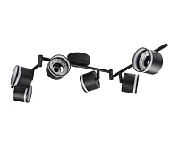 Светильник настенно-потолочный под лампу PCL 0906 6*GX53 BL черный IP20