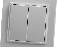 Эрна Выключатель 2-кл с подсветкой в сборе белый PSW10-9002-01