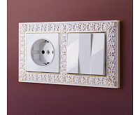 Веркель Рамка на 2 поста (белое золото) WL07-Frame-02