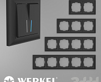 Веркель Рамка на 1 пост (Fiore черный матовый) WL14-Frame-01