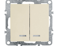Эрна Выключатель 2-кл с подсветкой слоновая кость PSW10-9102-02