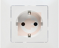 Valena LIFE Розетка 1-ная с/з с лиц панелью винт зажимы бел 753424