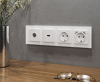 Веркель Рамка на 4 поста (белый/стекло) WL01-Frame-04