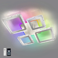 Люстра светодиодная "OVAL ICE RGB" 75W 5S-APP-725x500x93-WHITE/CLEAR-220-IP20