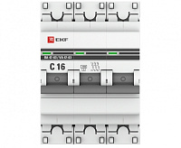 Автоматический выключатель EKF 3P 4,5kA ВА 47-63 16 А сн/пр