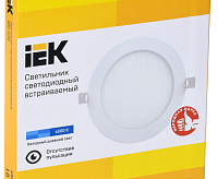 Светильник ДВО 1608 белый, круг LED 18Вт 6500 IP20 IEK