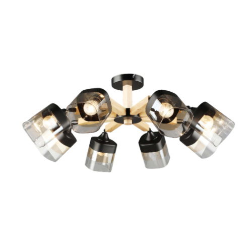 Люстра  6941/8 BK+WOOD