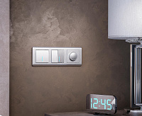 Веркель Выключатель 2-кл проходной с подсветкой (серебряный рифленый) W1122109