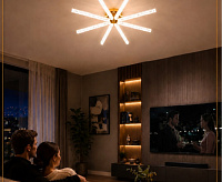 Люстра светодиодная "ARCADIA" 160W 8I-IRC-660x90-GOLD/CLEAR-220-IP20