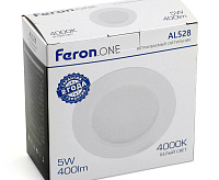 Светильник встраиваемый PPL-R&nbsp;&nbsp;5W 4000K белый (круг) AL528 /Feron.ONE