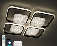 Люстра светодиодная "POLLO double" 140W 4S-APP-525x525x70-BLACK/WHITE/WHITE-220-IP20