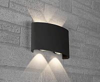 Настенный светодиодный светильник&nbsp;&nbsp;230V 4*1W 4000K черный IP54 DH701