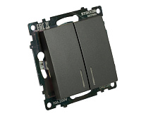 Катрин Выключатель 2-кл с подсветкой графит GLS10-7102-06